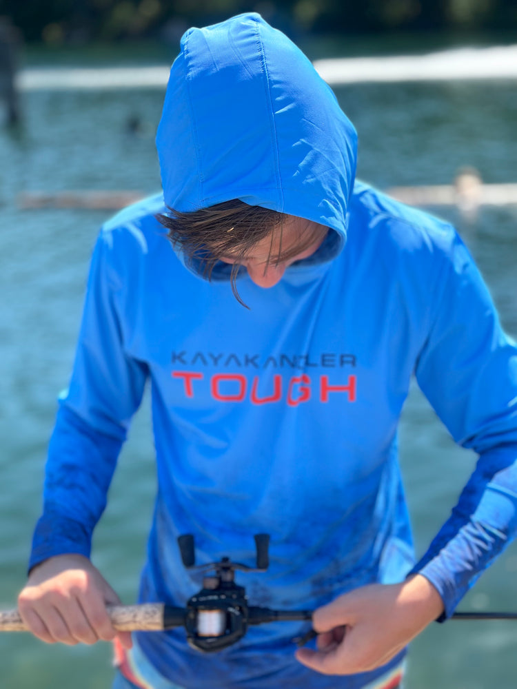 
                  
                    Load image into Gallery viewer, Kayak Angler Tough Hooded UV Shirts
                  
                