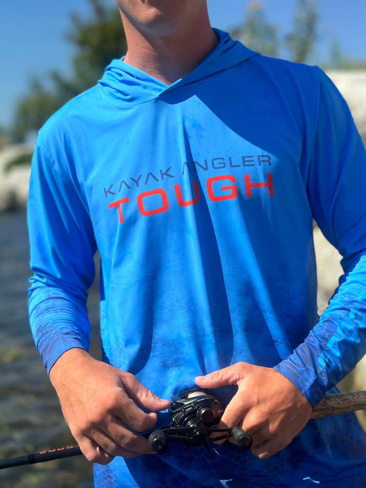 Kayak Angler Tough Hooded UV Shirts, Small / Marina